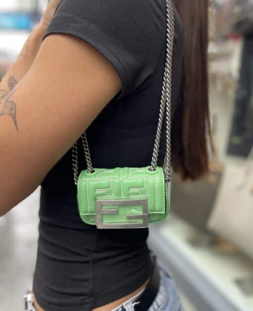 FENDI Nano Baguette Shoulder/ Crossbody Bag. - Image 14