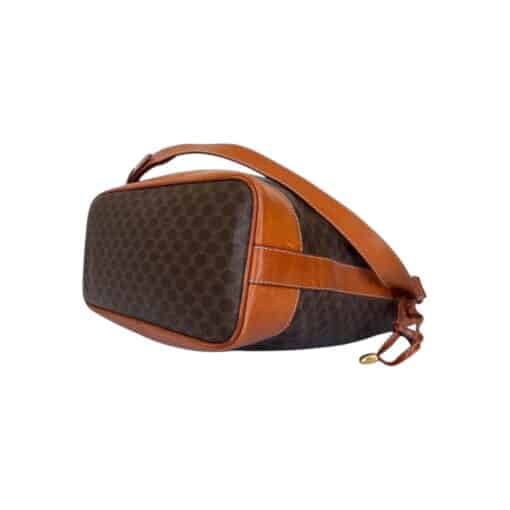 Celine Brown Macadam Drawstring Bucket Shoulder Bag - Image 4