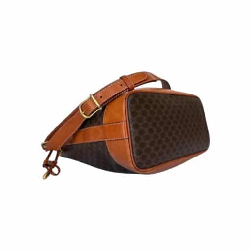 Celine Brown Macadam Drawstring Bucket Shoulder Bag - Image 5