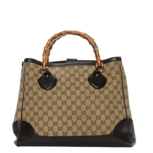 GUCCI Monogram Medium Diana Bamboo Top Handle Tote Dark Brown. - Image 8