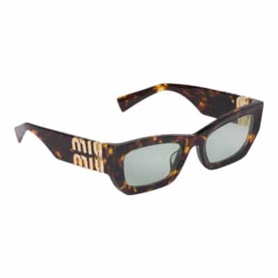 Miu Miu Eyewear Tortoiseshell Rectangle-frame Ladies Sunglasses
