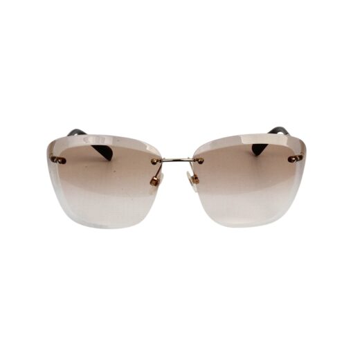 CHANEL Metal Spring Round Ladies Sunglasses Gold Brown. - Image 6