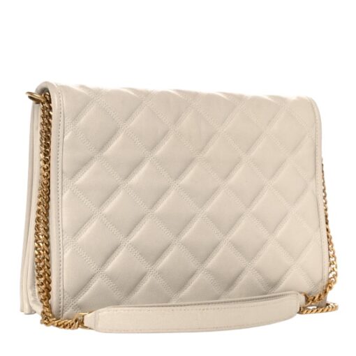 SAINT LAURENT Quilted Leather Becky Chain in Beige - Image 13