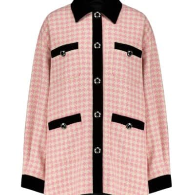 MIU MIU Checked Wool-Blend Jacket Oversized. (Size 10/12.)