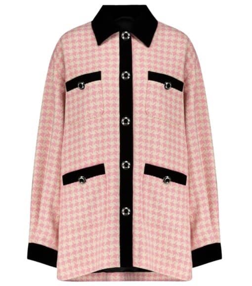 MIU MIU Checked Wool-Blend Jacket Oversized. (Size 10/12.)