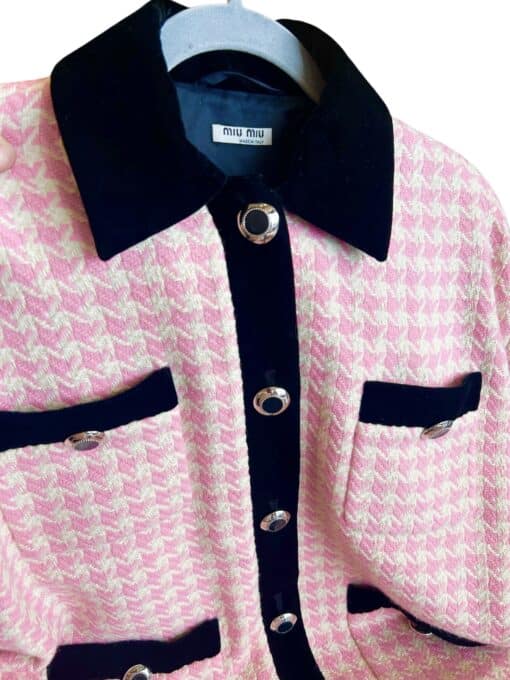 MIU MIU Checked Wool-Blend Jacket Oversized. (Size 10/12.) - Image 7