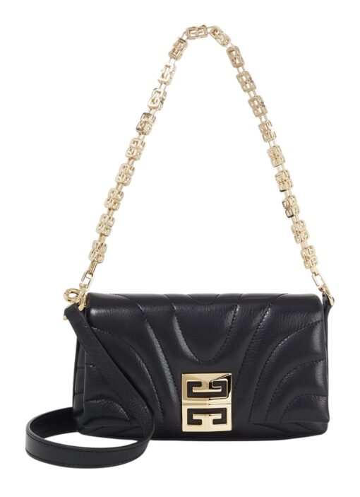 GIVENCHY Calfskin Quilted Micro 4G Soft Bag Black. - Image 6