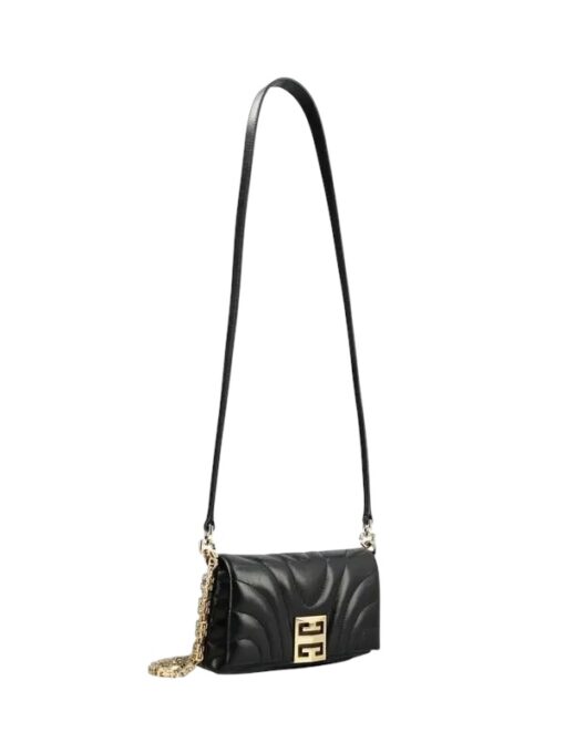 GIVENCHY Calfskin Quilted Micro 4G Soft Bag Black. - Image 7