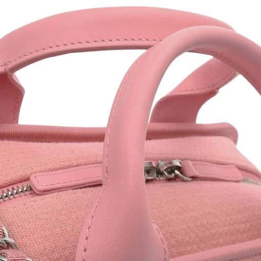 CHANEL Canvas Deauville Small Bowling Bag Pink - Image 14