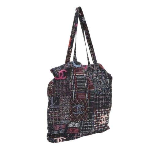Chanel Black Quilted Caviar bag with Chain and Foldable Tote Bag Pale Gold Hardware - Image 13