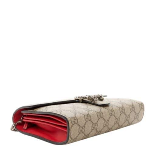 GUCCI GG Supreme Monogram Dionysus Wallet on chain in Vulcanic Red - Image 6