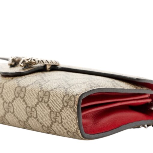 GUCCI GG Supreme Monogram Dionysus Wallet on chain in Vulcanic Red - Image 8