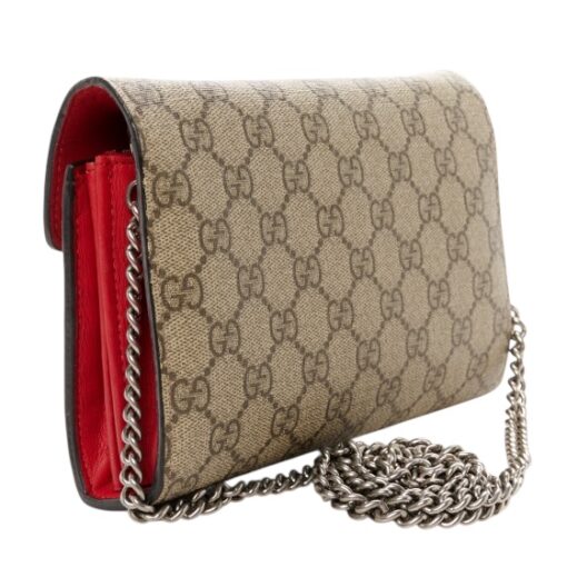 GUCCI GG Supreme Monogram Dionysus Wallet on chain in Vulcanic Red - Image 9