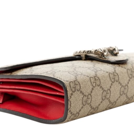 GUCCI GG Supreme Monogram Dionysus Wallet on chain in Vulcanic Red - Image 10