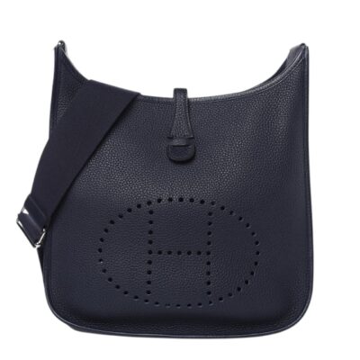 HERMES Taurillon Clemence Evelyne III PM Navy.