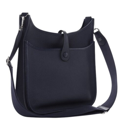 HERMES Taurillon Clemence Evelyne III PM Navy. - Image 9