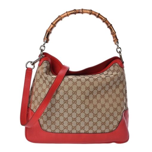 GUCCI Monogram Medium Diana Bamboo Shoulder Bag Red - Image 10