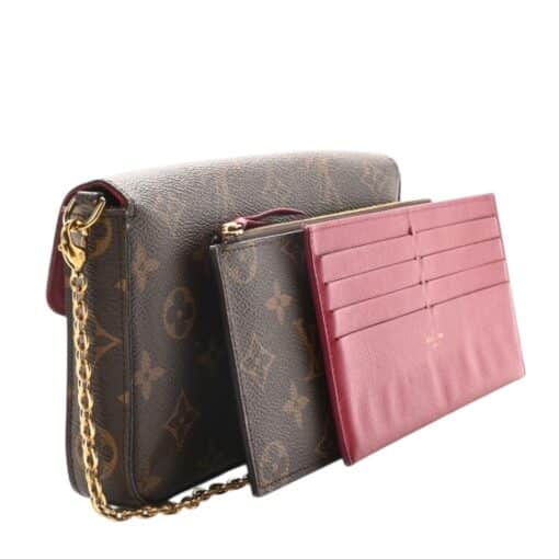 Louis Vuitton Monogram Pochette Felicie Chain Wallet Fuchsia