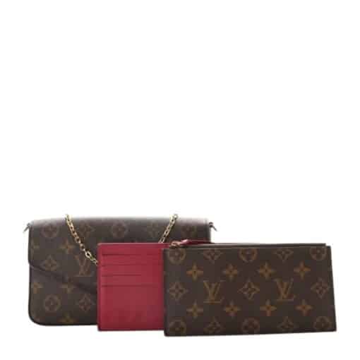 Louis Vuitton Monogram Pochette Felicie Chain Wallet Fuchsia - Image 10