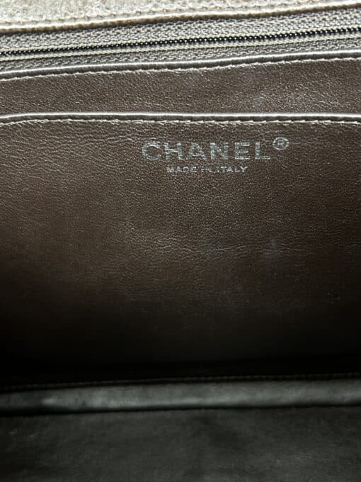 Chanel Dark Brown Quilted Caviar Jumbo Classic Single Flap Bag Silver Hardware - Image 6