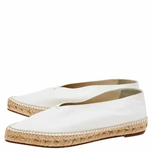 Celine White Leather Babouche Pointed Toe Espadrilles (Size 38) - Image 5