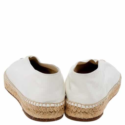 Celine White Leather Babouche Pointed Toe Espadrilles (Size 38) - Image 6