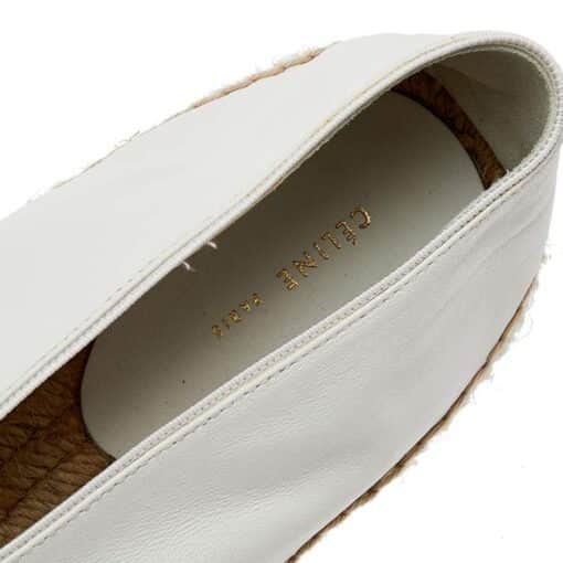 Celine White Leather Babouche Pointed Toe Espadrilles (Size 38) - Image 7