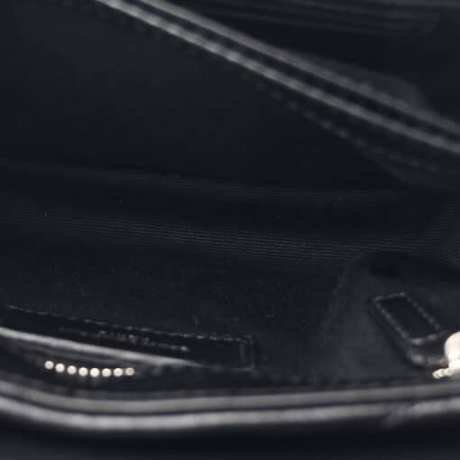 SAINT LAURENT Calfskin Y Quilted Monogram Toy Loulou Crossbody Bag Black - Image 3