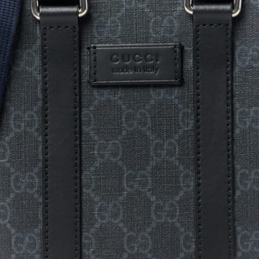 GUCCI GG Supreme Monogram Appia Calfskin Web Mini Tote Bag Black - Image 3