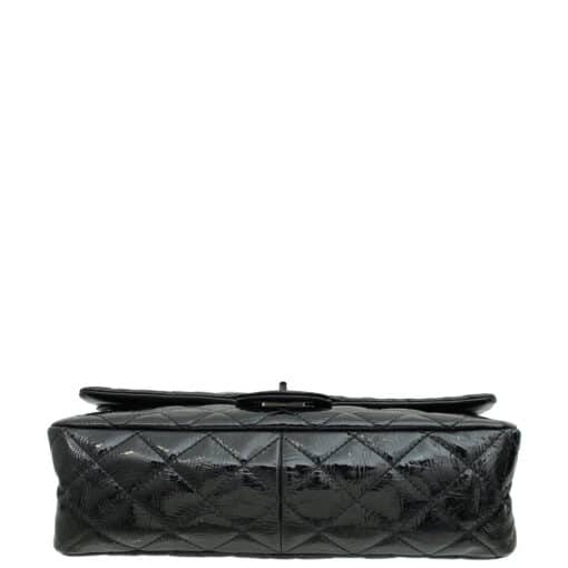 CHANEL Distressed Patent Quilted 2.55 Reissue 227 Flap Black. - Image 4