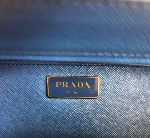 PRADA Saffiano Medium Galleria Double Zip Tote Sea Blue. - Image 3