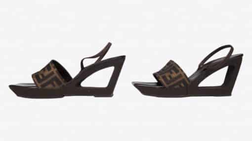 Fendi Zucca Logo Wedge Sandals (Size 35) - Image 3