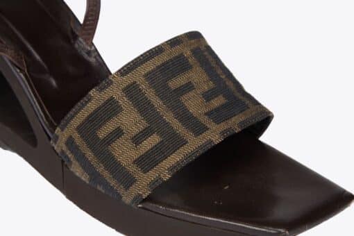 Fendi Zucca Logo Wedge Sandals (Size 35) - Image 5