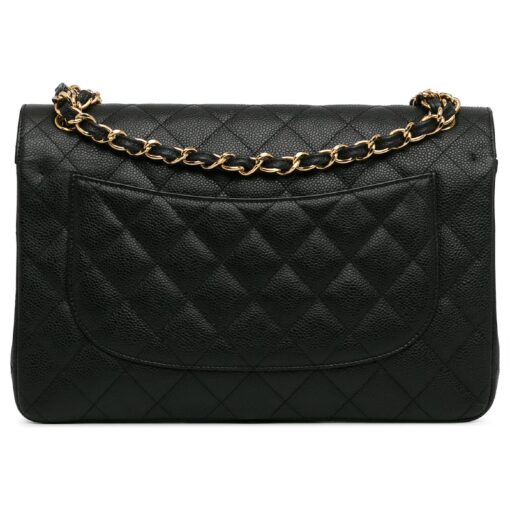 CHANEL Caviar Quilted Jumbo Double Flap Black - Image 6