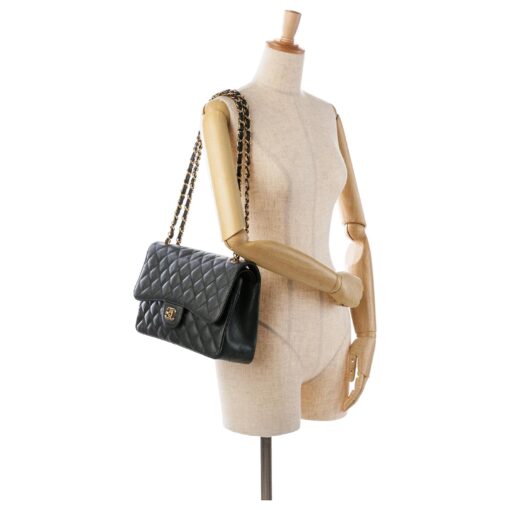CHANEL Caviar Quilted Jumbo Double Flap Black - Image 9