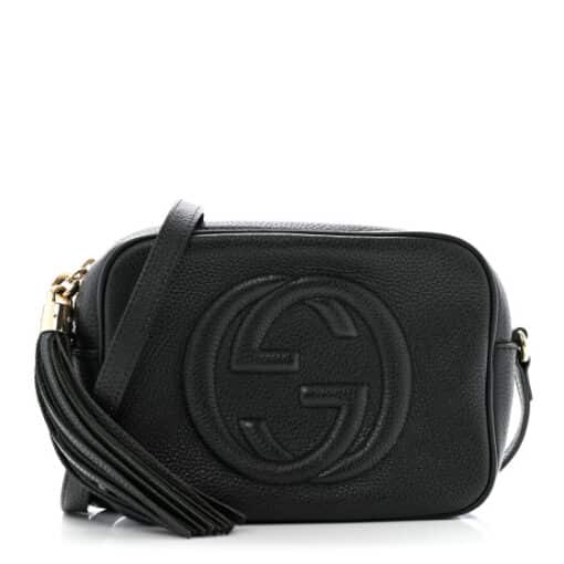 GUCCI Pebbled Calfskin Small Soho Disco Bag Black Crossbody. - Image 5
