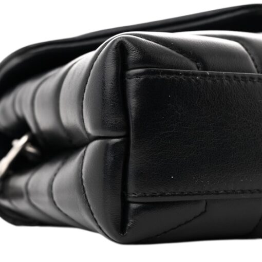 SAINT LAURENT Calfskin Y Quilted Monogram Toy Loulou Crossbody Bag Black - Image 8