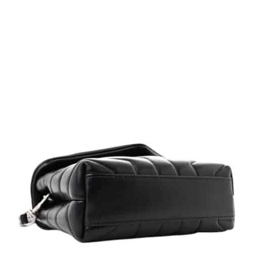 SAINT LAURENT Calfskin Y Quilted Monogram Toy Loulou Crossbody Bag Black - Image 9