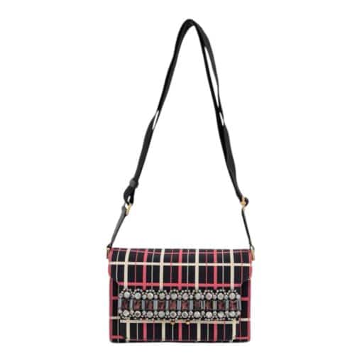 Marni Multicolour Check Textile Bag.
