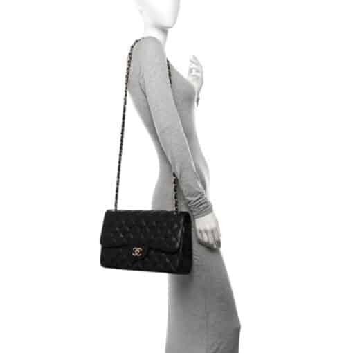 CHANEL Caviar Quilted Jumbo Double Flap Black - Image 13