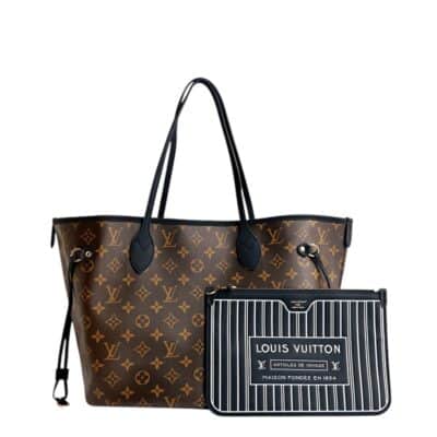 Louis Vuitton Monogram Calfskin Neo Neverfull Inside Out MM Black.