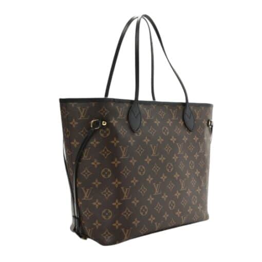 Louis Vuitton Monogram Calfskin Neo Neverfull Inside Out MM Black. - Image 12