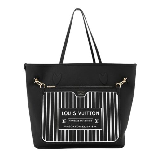 Louis Vuitton Monogram Calfskin Neo Neverfull Inside Out MM Black. - Image 15