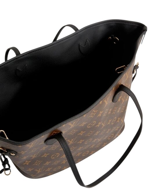 Louis Vuitton Monogram Calfskin Neo Neverfull Inside Out MM Black. - Image 17
