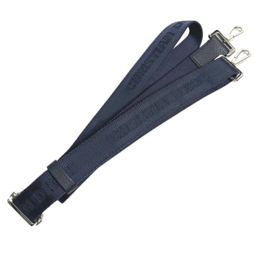 CHRISTIAN DIOR Grained Calfskin Playful Messenger Bag in Navy/Grey - Image 7