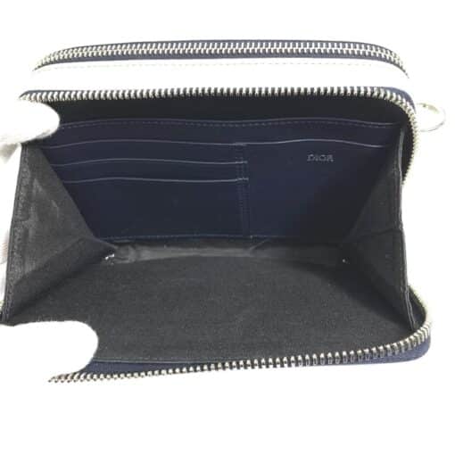 CHRISTIAN DIOR Grained Calfskin Playful Messenger Bag in Navy/Grey - Image 8