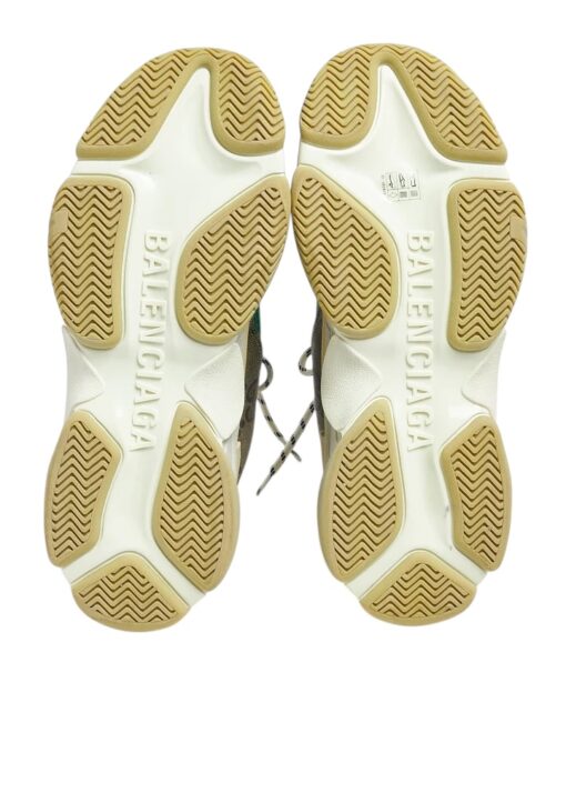 BALENCIAGA X GUCCI Maxi GG Supreme Monogram Mens Triple S Sneakers 43 Beige Ebony Black Green - Image 3