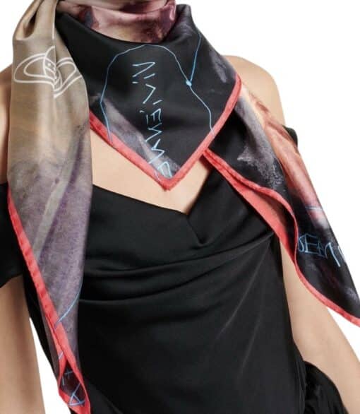Vivienne Westwood Multicolor 'The Kiss Square' Scarf Silk