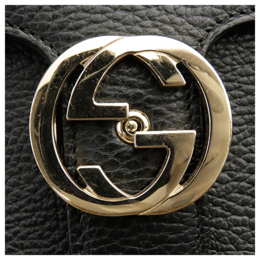 GUCCI Dollar Calfskin Small Interlocking G Shoulder Crossbody Bag Black - Image 8