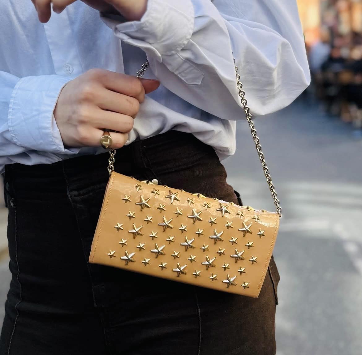 Jimmy Choo Star Patent Leather Wallet on Chain (WOC)